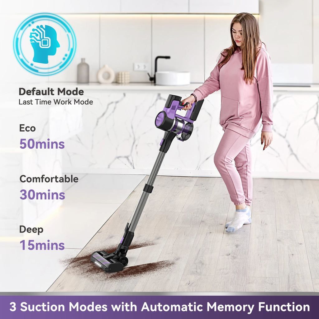 S10 Cordless Vacuum Cleaner, 6-In-1 Stick Vacuum with 45Kpa Powerful Suction, Max 50 Min Runtime Rechargeable Battery